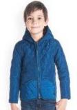 Cherry Crumble Blue Solid Quilted Jacket boys