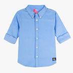 Cherry Crumble Blue Solid Regular Fit Shirt Boys