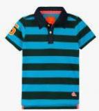 Cherry Crumble Blue Striped Polo T Shirt Boys