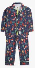 Cherry Crumble California Blue Printed Night Suit boys