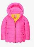 Cherry Crumble Pink Solid Puffer Jacket Girls