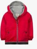 Cherry Crumble Red Solid Open Front Jacket Boys