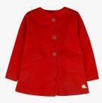 Cherry Crumble Red Solid Winter Jacket girls