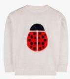 Cherry Crumble White Self Design Pullover Girls