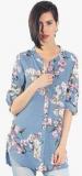 Chique Blue Printed Shirt Women