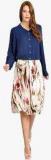 Chique Off White Printed Flared Skirt women