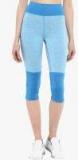 Chkokko Blue Colourblocked Skinny Fit Capri Women