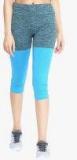 Chkokko Blue Printed Skinny Fit Capri Women