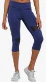 Chkokko Blue Solid Skinny Fit Capri Women