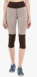 Chkokko Brown Beige Colourblocked Skinny Fit Capri Women