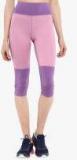 Chkokko Lavender Colourblocked Skinny Fit Capri Women