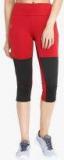 Chkokko Red Colourblocked Skinny Fit Capri Women