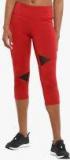 Chkokko Red Solid Skinny Fit Capri Women