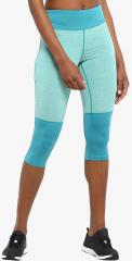 Chkokko Turquoise Blue Colourblocked Skinny Fit Capri women