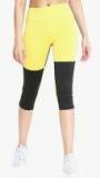 Chkokko Yellow Colourblocked Skinny Fit Capri Women