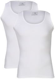 Chromozome Pack Of Two White Round Neck Vest Men