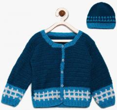 Chutput Teal Solid Cardigan girls