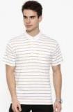 Classic Polo White Striped Polo Collar T Shirt Men