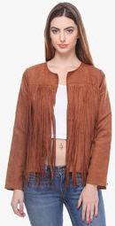 Closet Drama Brown Solid Shrug Women