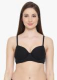 Clovia Black Solid Underwired Half Push Up Bra Women