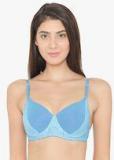 Clovia Blue Printed Underwired Half Coverage Lightly Padded T Shirt Bra women