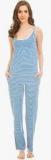 Clovia Blue Striped Pyjama Set Women