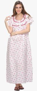 Clovia Off White Printed Sleepwear women