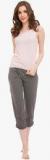 Clovia Pink Solid Capri Set Women