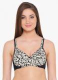 Clovia White Printed Non Wired Full Coverage Heavily Padded T Shirt Bra women