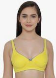 Clovia Yellow Solid Non Wired Full T shirt Bra women