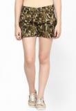 Code 61 Printed Khaki Shorts Women