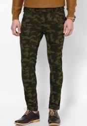 Code 61 Printed Olive Chinos Men