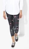 Code By Lifestyle Black Printed Capris women