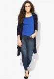 Code By Lifestyle Navy Blue Solid Shrug Women