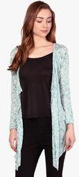 Color Cocktail Aqua Blue Printed Shrug Women