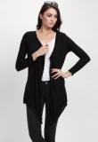 Color Cocktail Full Sleeve Black Waterfall Shrug Women