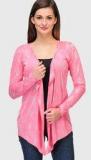 Color Cocktail Pink Printed Shrug Women