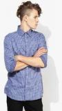 Colorplus Blue Checked Slim Fit Casual Shirt Men