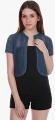 Colors Couture Blue Solid Shrug women