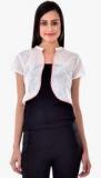 Colors Couture White Embroidered Shrug Women