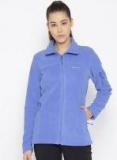 Columbia Blue Solid Lightweight Open Front Jacket Women