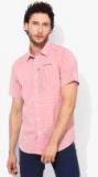 Columbia Pink Slim Fit Striped Casual Shirt men