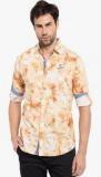 Copperstone Yellow Printed Casual Shirt Men