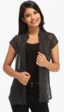 Cottinfab Black Printed Shrug Women