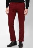 Cotton County Premium Solid Maroon Chinos Men