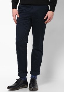 Cotton County Premium Solid Navy Blue Chinos men