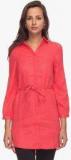 Cottonworld Red Solid Tunic women