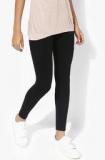 Cover Story Black Solid Leggings Women