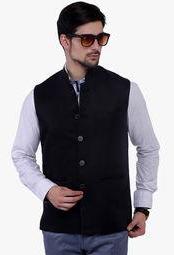 Crimsoune Club Black Waistcoat Men