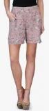 Curvy Q Pink Printed Shorts women